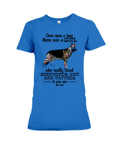 A Girl Who Really Had Tattoos And Loved German Shepherd For Dog Lovers Ladies Tee
