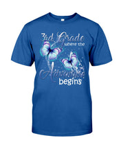 Load image into Gallery viewer, 3Rd Grade Where The Adventure Begins Gift For Students Custom Design Guys Tee
