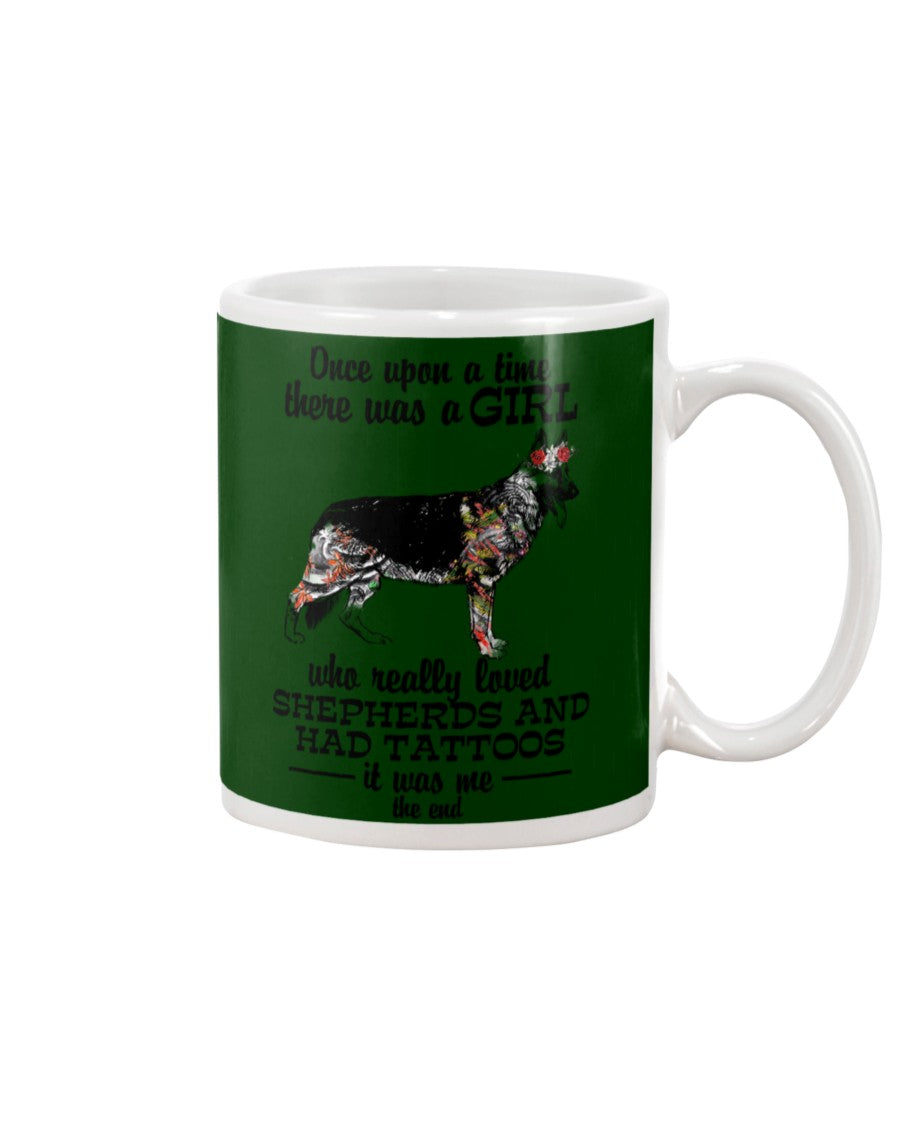 A Girl Who Really Had Tattoos And Loved German Shepherd For Dog Lovers Mug