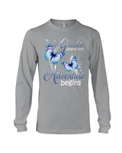 Load image into Gallery viewer, 3Rd Grade Where The Adventure Begins Gift For Students Custom Design Unisex Long Sleeve
