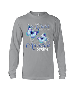 3Rd Grade Where The Adventure Begins Gift For Students Custom Design Unisex Long Sleeve