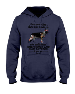 A Girl Who Really Had Tattoos And Loved German Shepherd For Dog Lovers Hoodie